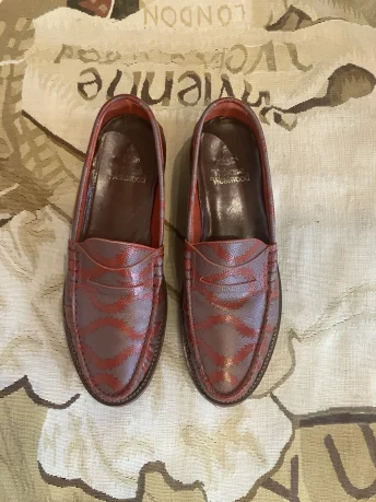 PRE-LOVED Squiggle Print Penny Loafers